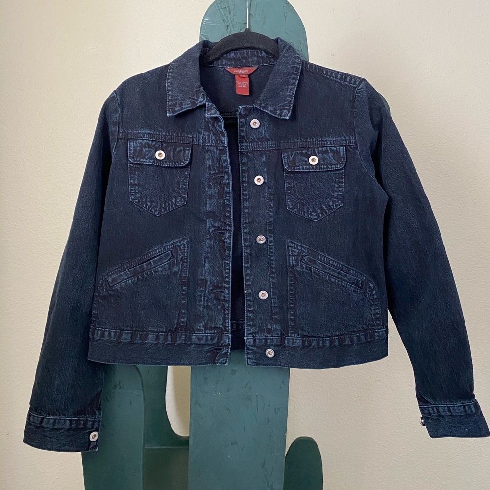 Sundance navy blue denim crop jacket LIKE NEW size PS
